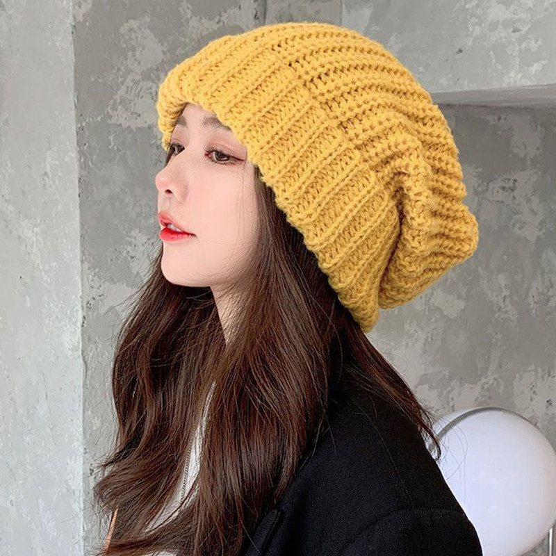 Caps Men Hats Solid Color Hip Hop Unisex Female Beanies Winter Warm Hats For Women Casual Stacking 7