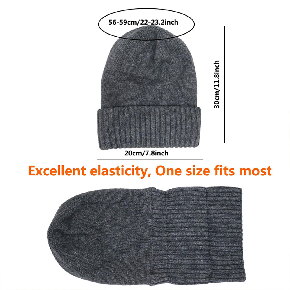 Pure Wool Knitted Womens Winter Hat Satin Lined Beanies Soft Warm Sleep Cover Elastic Fashion Slouc 3