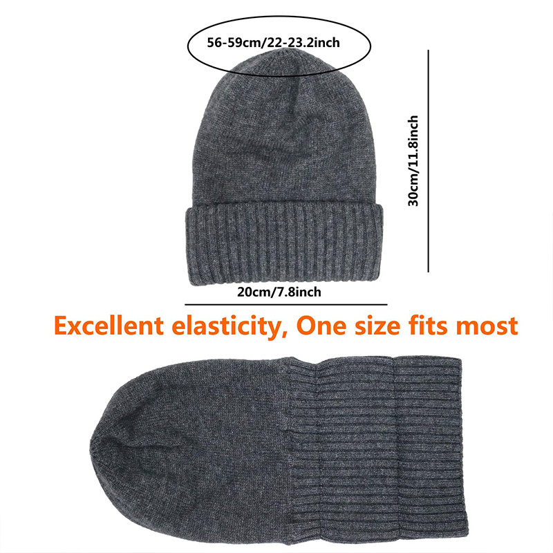Pure Wool Knitted Womens Winter Hat Satin Lined Beanies Soft Warm Sleep Cover Elastic Fashion Slouc 3