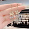 Shiny Zircon Opal Wedding Jewelry Gift Luxury Crystal Flower Tassel Drop Girls Party Earrings Long 3