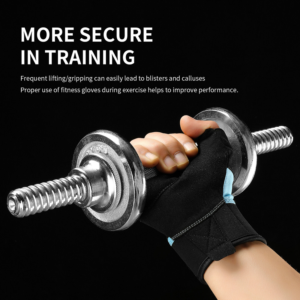 Gym Lifting Workout Gloves Men Women, Wrist Belt Fitness Climbing, Work Out Shock Absorb Foam Pad Palm Crossfit