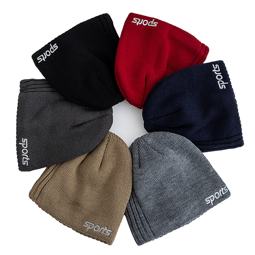 Fashion Knitted Hats For Men And Women Unisex Sports Jacquard Winter Hats Plush Fur Lined Outdoor B 4