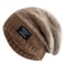 Female Winter Mixing Color Label Decor Knitted Hats Hot Sale Women Slouchy Winter Hats Plush Fur Li 9