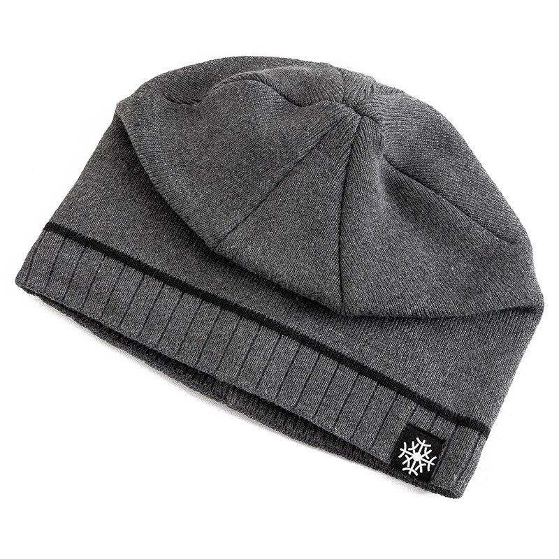 Outdoor Men Warm Ski Beanie Cap Hot Sale Winter Hats Casual Snow Label Decor Winter Luxury Knitted 2