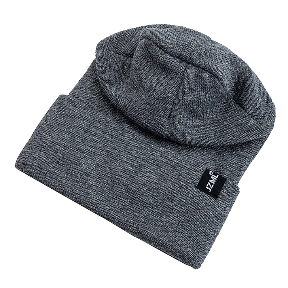 Autumn Winter Outdoor Knitted Hats Satin Lined JZML Letter Anti Static Beanie Hat New Style Plush H 4