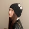 Korean Style Womens Winter Hat With Flower And Ear Protection Wool Hat Big Head Circumference Wool 3