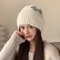 Korean Style Womens Winter Hat With Flower And Ear Protection Wool Hat Big Head Circumference Wool 4