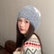Korean Style Womens Winter Hat With Flower And Ear Protection Wool Hat Big Head Circumference Wool 5
