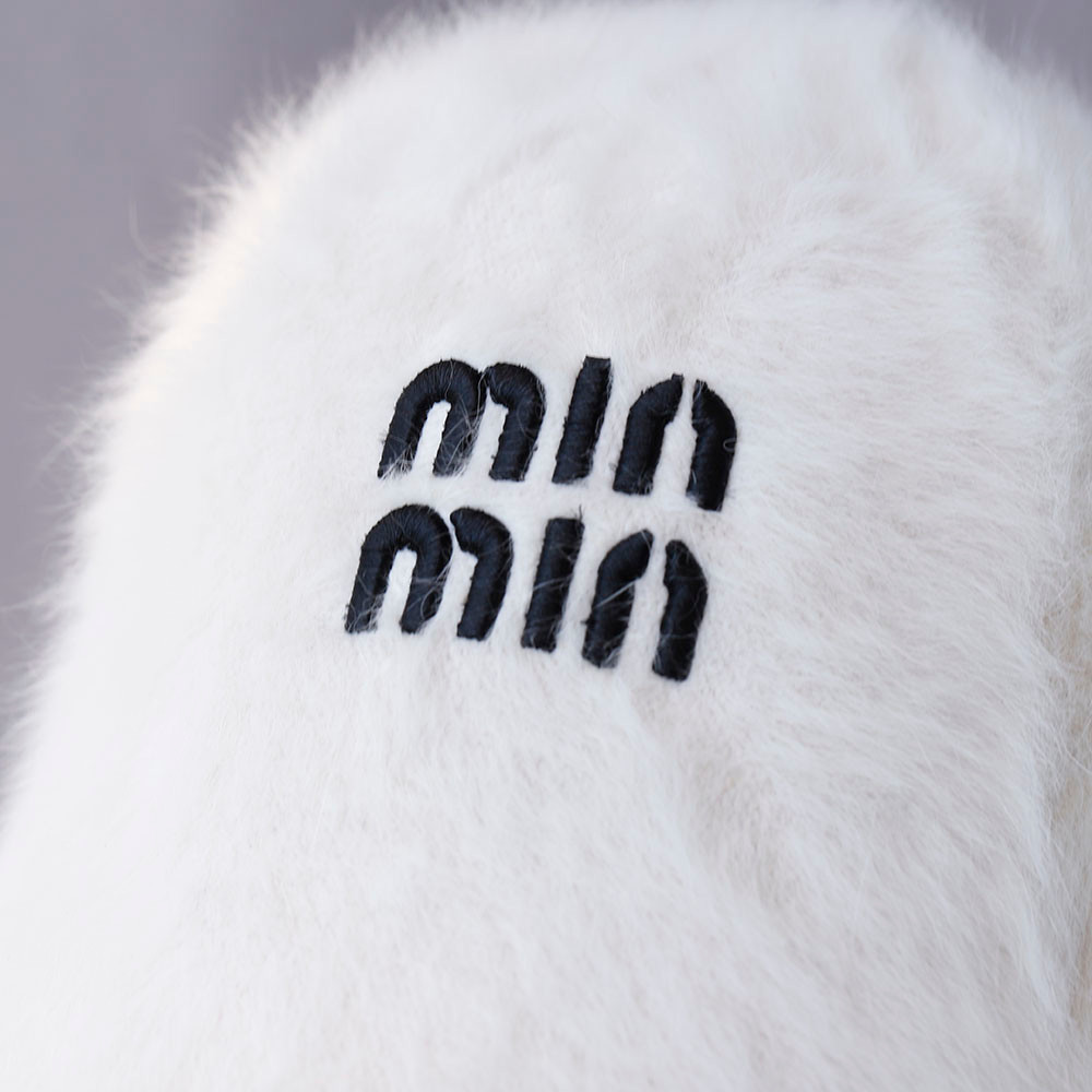 Winter Bucket Hats for Women, Soft Warm Plush Rabbit Fur, Knitted Fisherman Hat with Letter