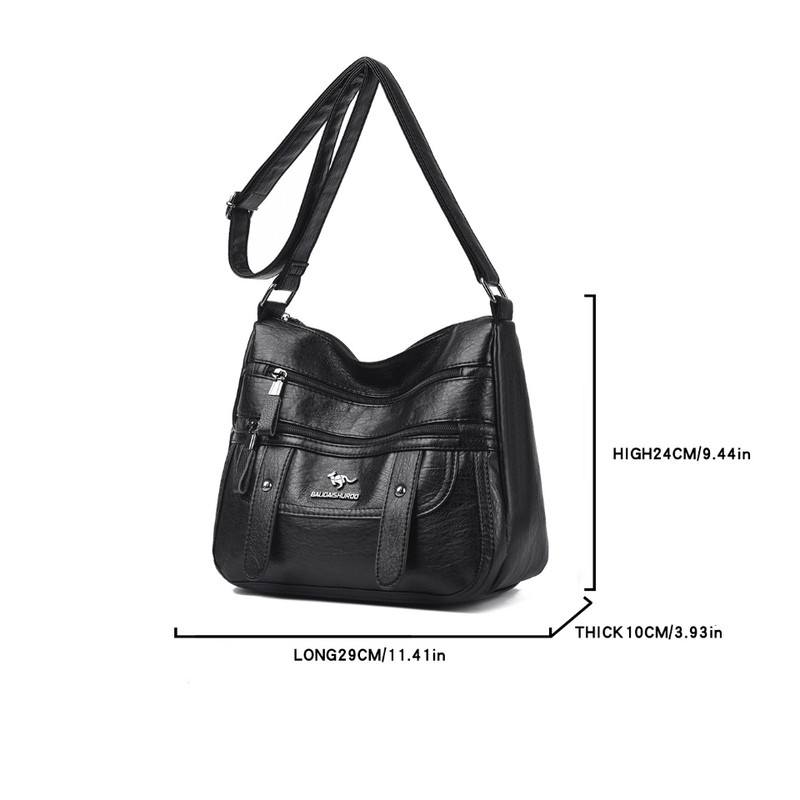 Designer PU Leather Messenger Bags For Women Luxury Shoulder Purses Crossbody Handbags 3