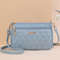 Zipper PU Leather Crossbody Bags, New Fashion Shoulder Bag for Women, Large Capacity Embroidery Handbag and Small Purse