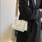 Trendy Small Purse with Chunky Chain,New Fashion Women Bag, Simple Casual Retro Shoulder Bag