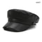 Black Womens Beret Hat PU Leather Vintage England Flat Top Newsboy Cap Artist Fashion Casual Painte 7
