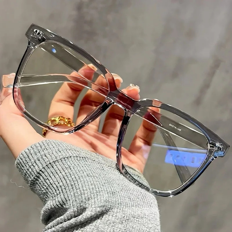 Blue Light Blocking Glasses, Unisex Square Frame, Face Flattering Optical Eyewear, Stylish Campus Look