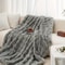 Soft Cozy Faux Rabbit Fleece Blanket Warm Throw For Bedroom Living Room Guest Room Student Dorm 2