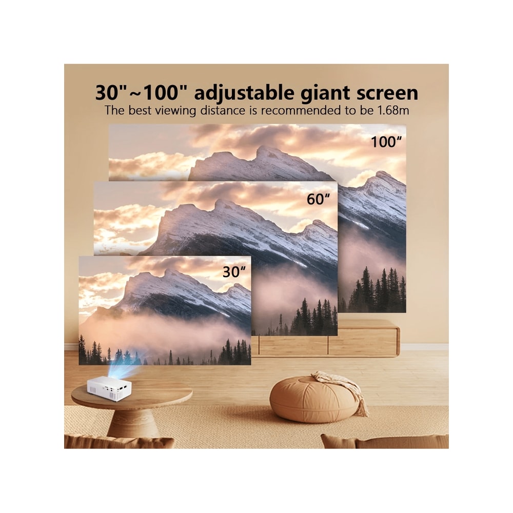 1pc Mini Smart HD Projector With Remote USB Phone Screen Sharing For TravelOffice 1