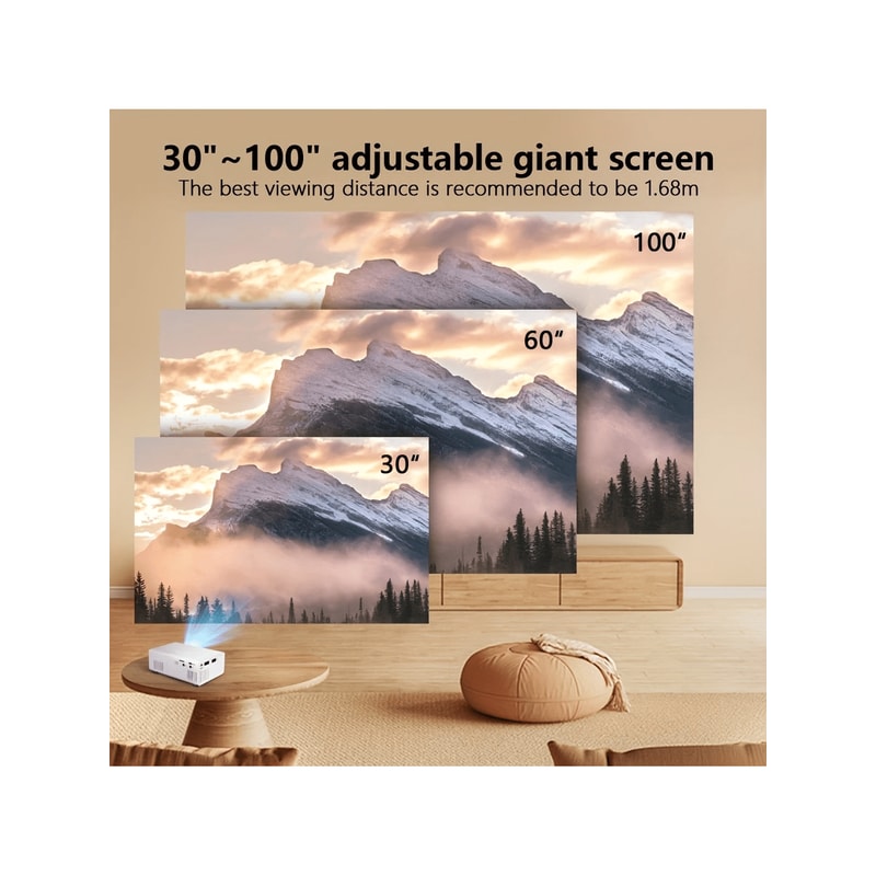 1pc Mini Smart HD Projector With Remote USB Phone Screen Sharing For TravelOffice 1