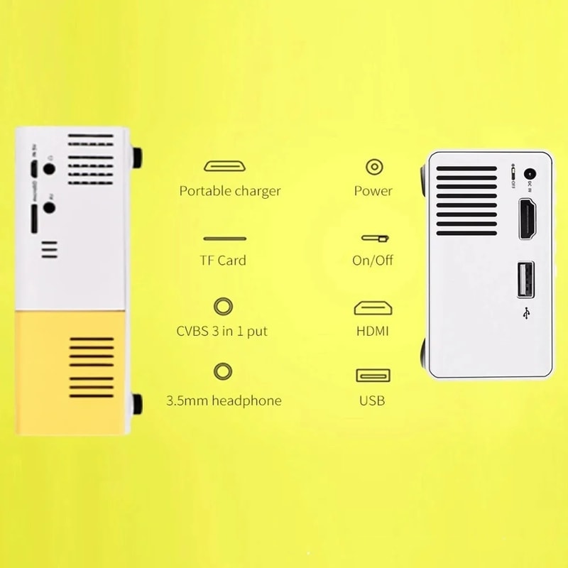 1pc Mini Smart HD Projector With Remote USB Phone Screen Sharing For TravelOffice 4