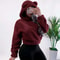 Cute Loose Hoodie With Bear Ears Winter Korean Fashion Fluffy Hooded Warm Sweatshirt Solid Long Sle 3