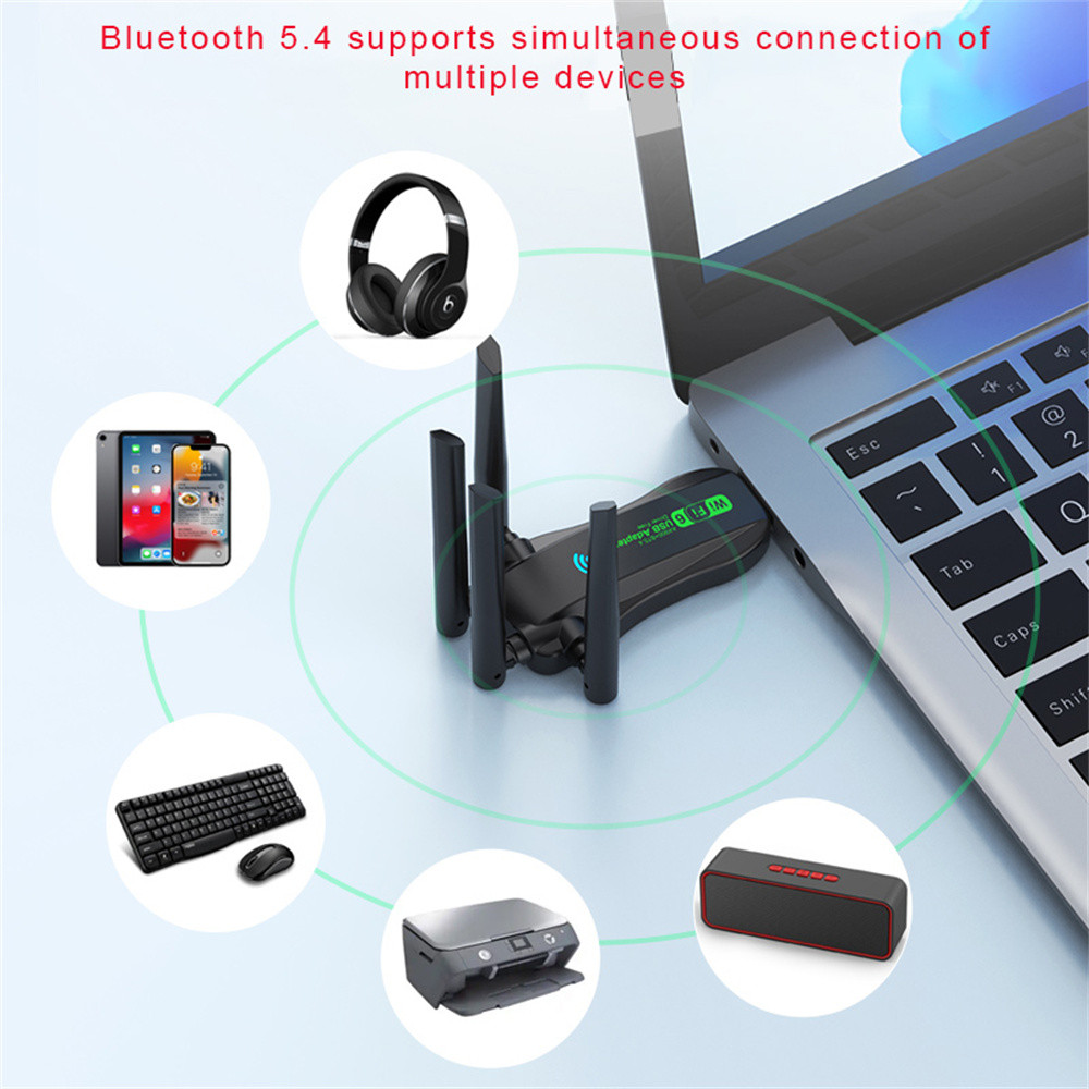 Antenna WiFi USB Adapter Dual Band Bluetooth For Laptop Dongle USB Wireless Card Receiver For PCLap 5
