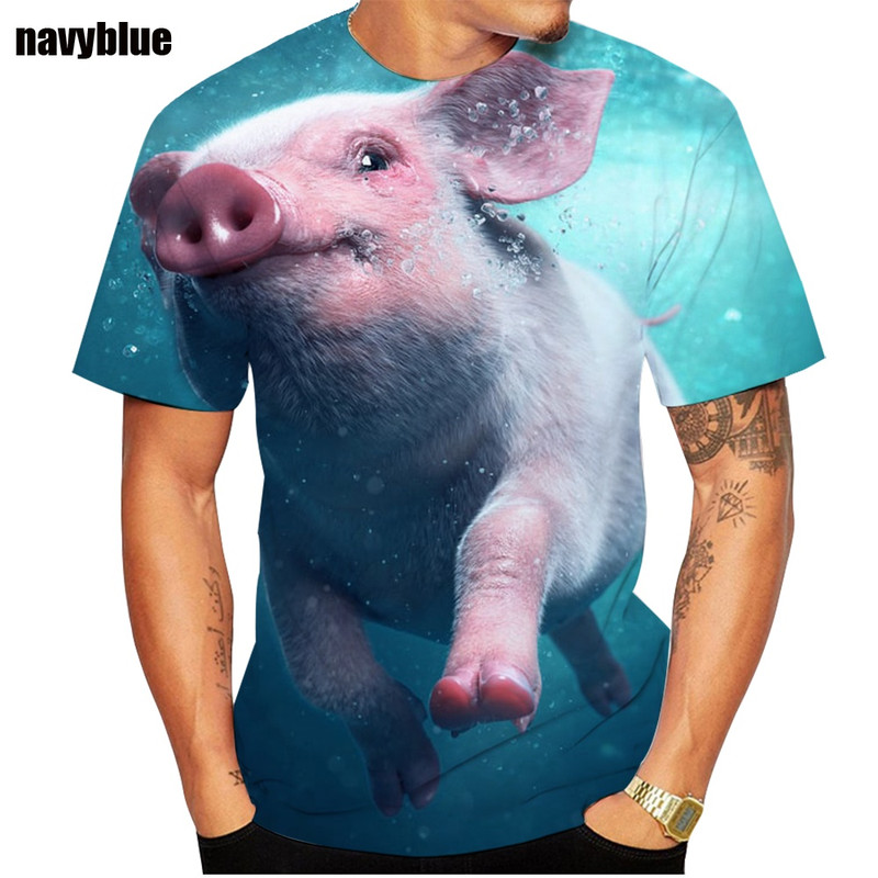 Funny Pig Printing Tshirt Comfortable And Breathable Popular Novelty Summer Top For Casual Wear 2