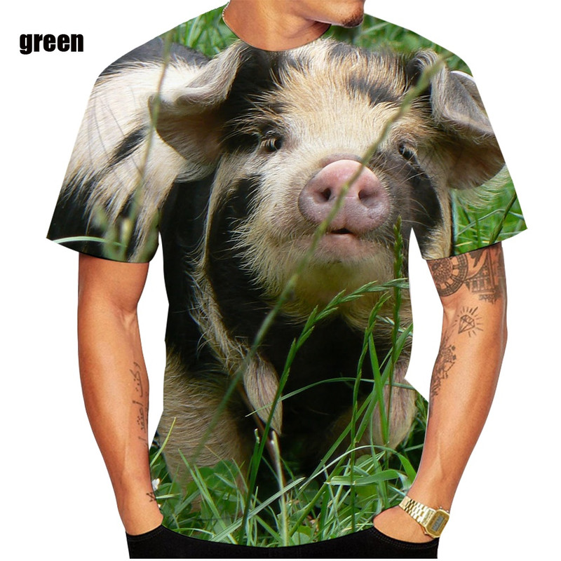 Funny Pig Printing Tshirt Comfortable And Breathable Popular Novelty Summer Top For Casual Wear 4