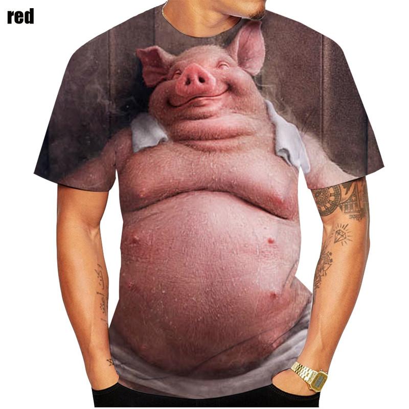Funny Pig Printing Tshirt Comfortable And Breathable Popular Novelty Summer Top For Casual Wear 6