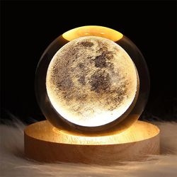 galaxy and planetary projections usb night light, unique crystal ball lamp for cozy atmosphere