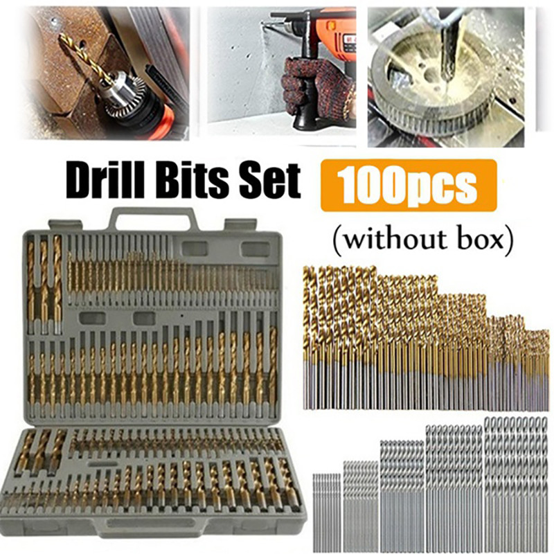 Titanium Plated Highspeed Steel Titanium Coated Drill Bits Set For Metal Wood Aluminum Drilling Too 3