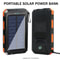 Waterproof Solar Power Bank Dual 5V USB Ports With LED Flashlight Compass For Outdoor Use 1