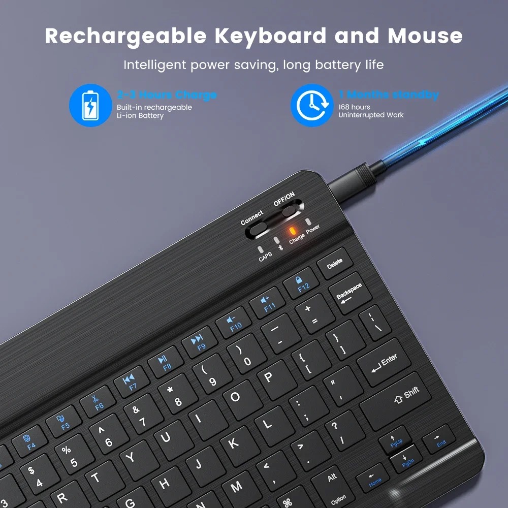 Portable Universal Bluetooth-Compatible Keyboard for Android iOS Windows Slim Wireless Keyboard