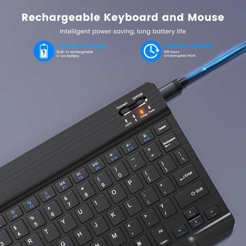 Portable Universal Bluetooth-Compatible Keyboard for Android iOS Windows Slim Wireless Keyboard