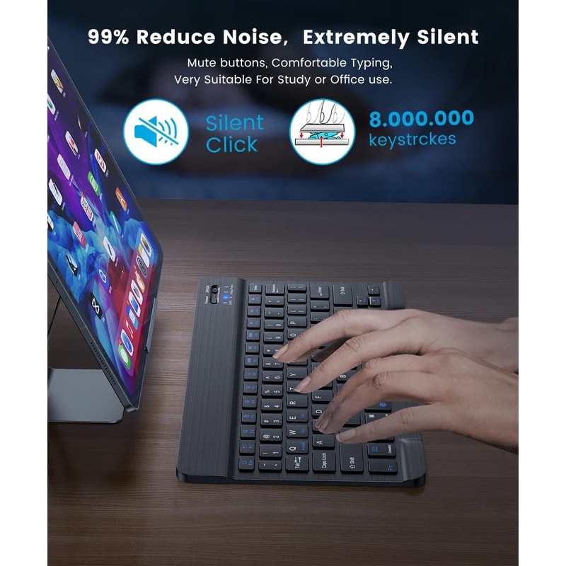 Portable Universal Bluetooth-Compatible Keyboard for Android iOS Windows Slim Wireless Keyboard