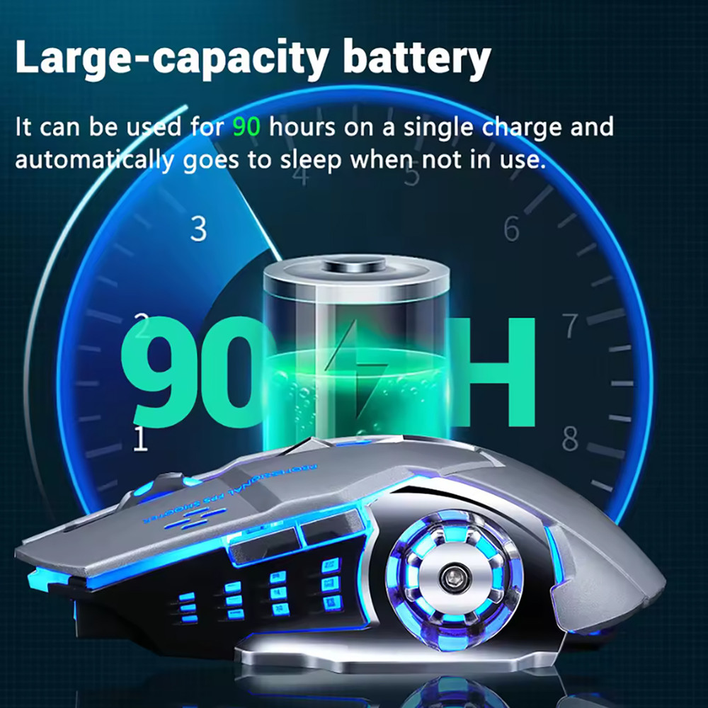 Wireless Gaming Mouse With Rechargeable Battery Silent Bluetooth Backlight PC Gamer Mouse USB Mecha 1