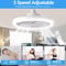 LED Ceiling Fan Light with Remote Control, Adjustable Wind Speed for Bedroom, Kitchen and Home Decoration
