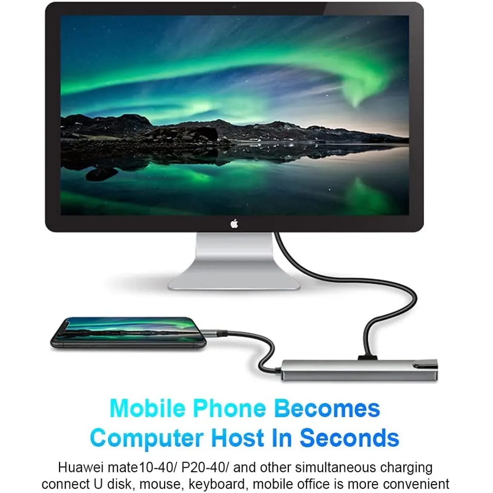 Laptop Adapter with USB Hub, HDMI, TF/SD Card, PD Charge Dock Station & Type-C Splitter