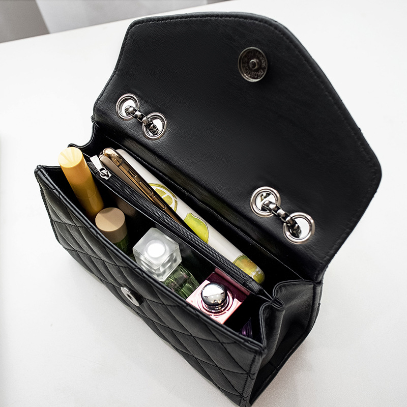 Multifunctional Luxury Messenger Shoulder Bag PU Leather Plaid Crossbody Female Tassel Purse