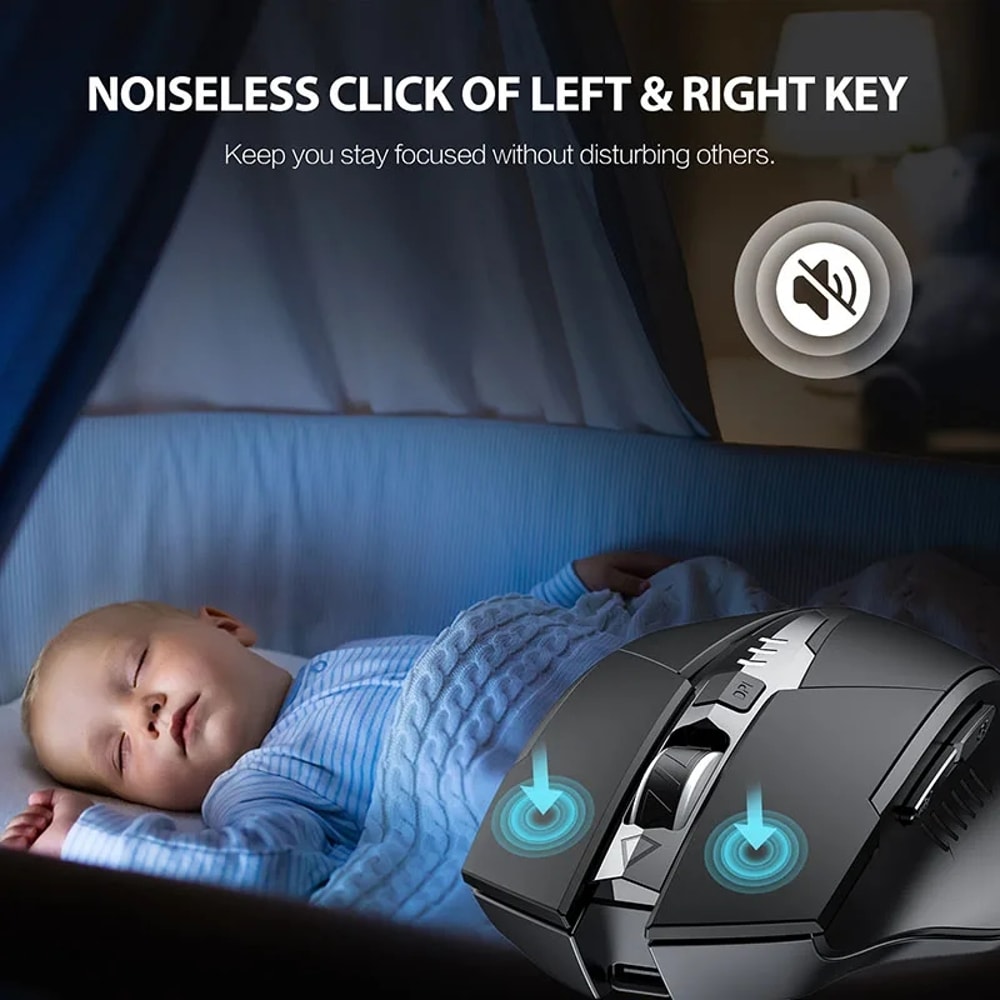 Ergonomic Wireless Mouse Rechargeable Silent Power Display Universal For Laptop Desktop 2