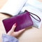 Vintage PU Leather Clutch Wallet For Women Large Capacity Phone Purse Ladies Wristband Card Holder 6