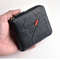 Short Male Card Holder Wallet, PU Wax Oil Skin Purse, Zipper Around Coin Purse