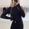 Stretchy Black Bandage Mini Dress Turtleneck Autumn Party Mini Dresses Autumn Black Skinny Stretchy Party Vestidos
