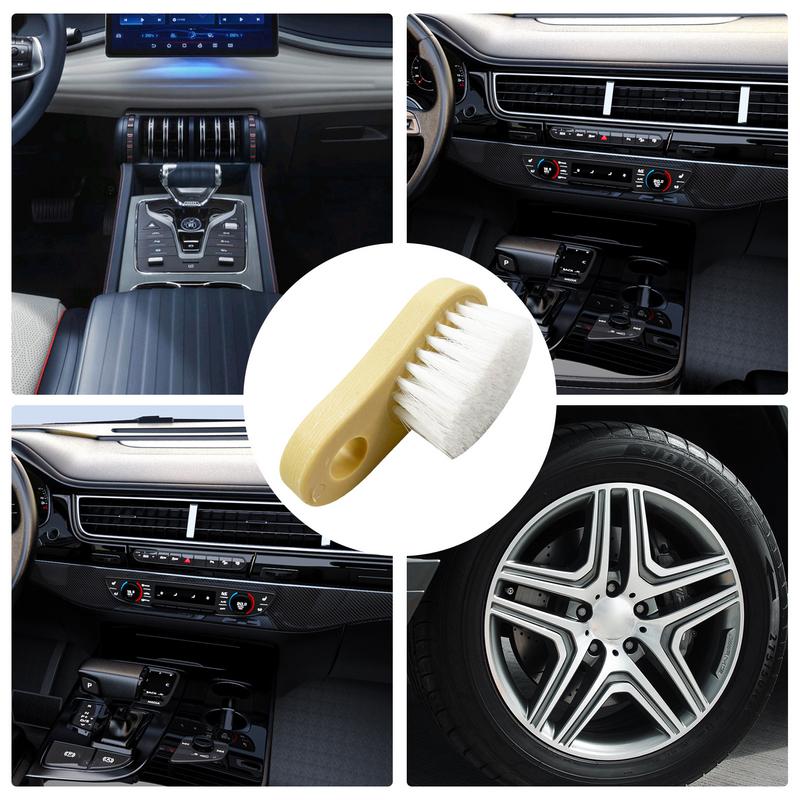 Ergonomic Car Interior Cleaning Brush, Soft Wool Detail Brush for Tight Spaces, Ideal for Car Seats