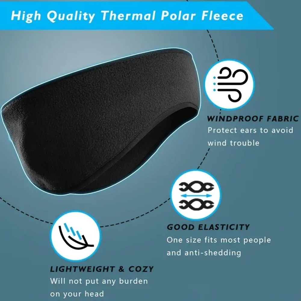 Muff Winter Headband Ear, Polar fleece Ear Warmer, Muffs Headband for Men, Outdoor Sports Women Running Skiing
