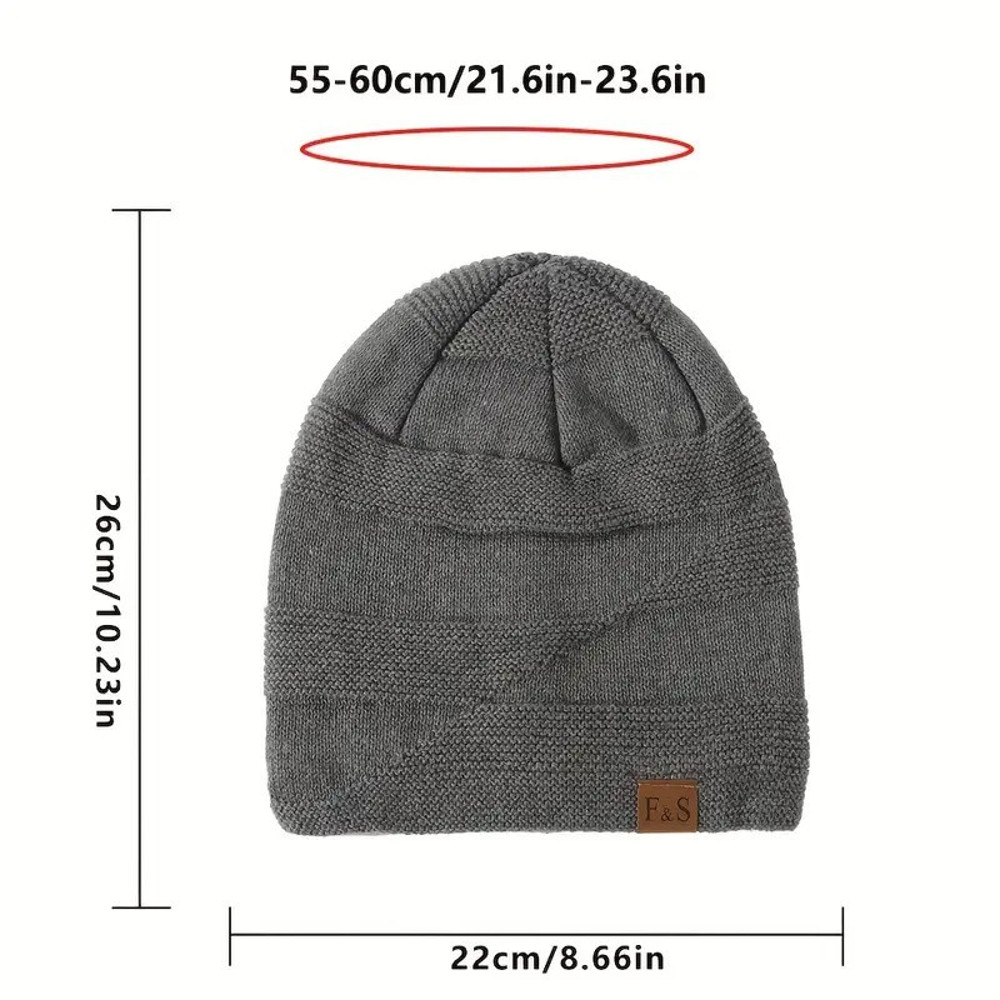 Warm Winter Beanie Cap For Men And Women Fur Lined Slouchy Hat 1