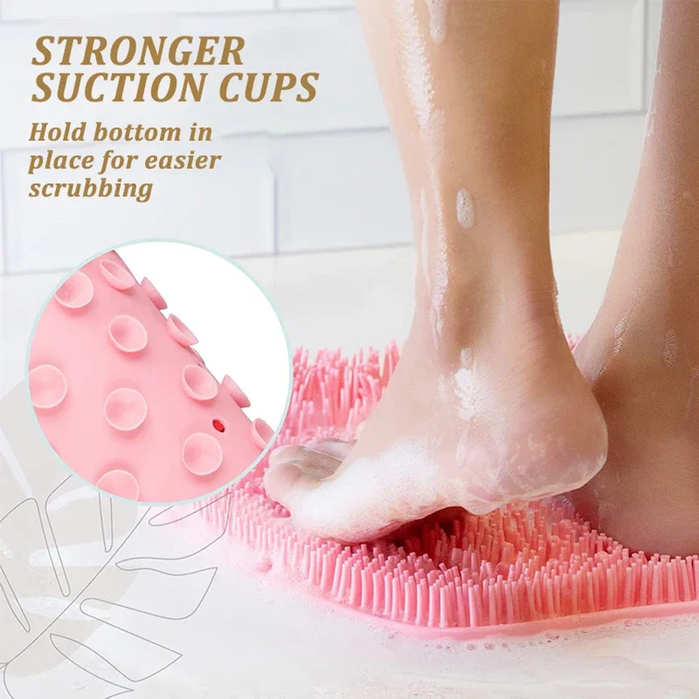 Silicone Rub Back Brush Bathroom Nonslip Wash Foot With Sucker Bath Massage Foot Exfoliating Brush 1