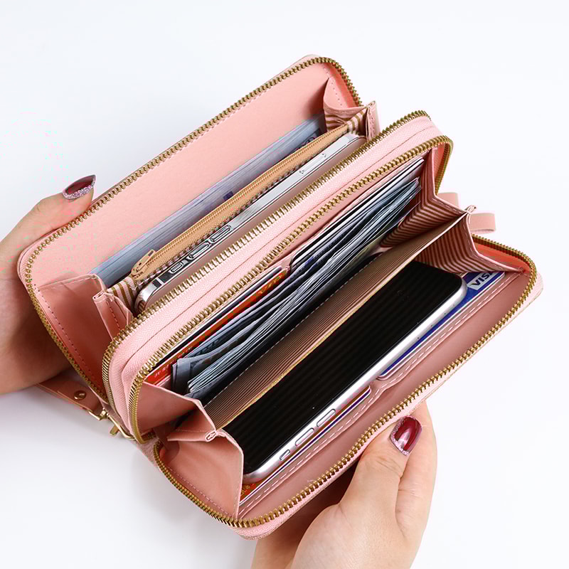 Fashion Embossed Ladies Long Zipper Wallet New Purse Large Capacity Mobile Phone Pocket 2
