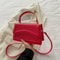 PU Leather Messenger Tote For Women Small Solid Color Handbag With Shoulder Strap 3