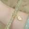 Exquisite Gold Color Leaves, Style Green Jade Bracelet, Double Chain Bracelet, For Women Wrist Strap, Elegant Girls Gift