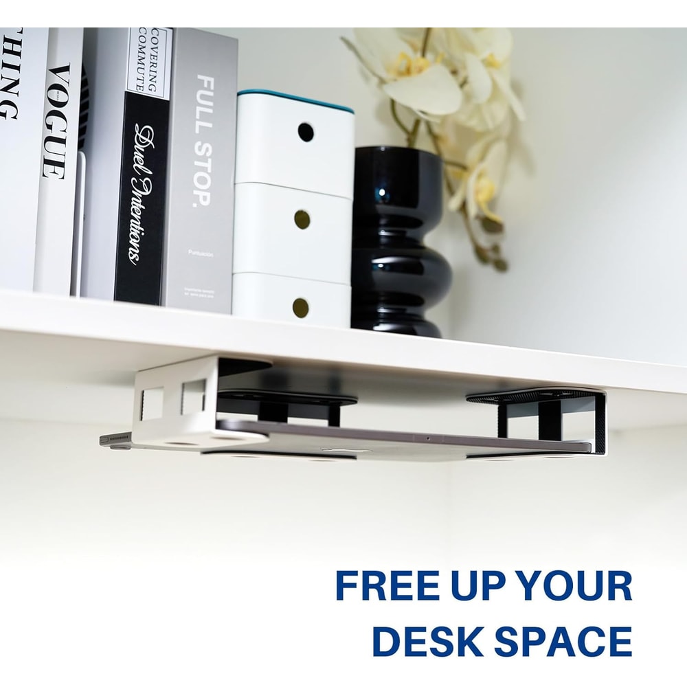Metal Under Desk Laptop Storage Mount Thickness Holder For Laptop Mini MacBook Router Keyboard With 1