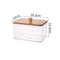 Cotton Swab Holder, Bamboo Lid Laundry Powder Storage Box, Desktop Decorative Box for Living Room, Table Organization